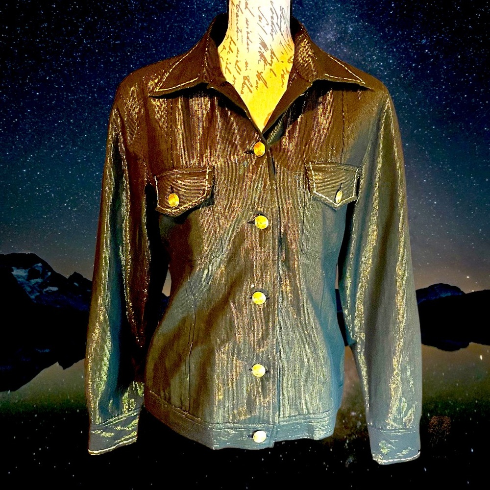 Vintage Anage Metallic Lightweight Jacket Size L